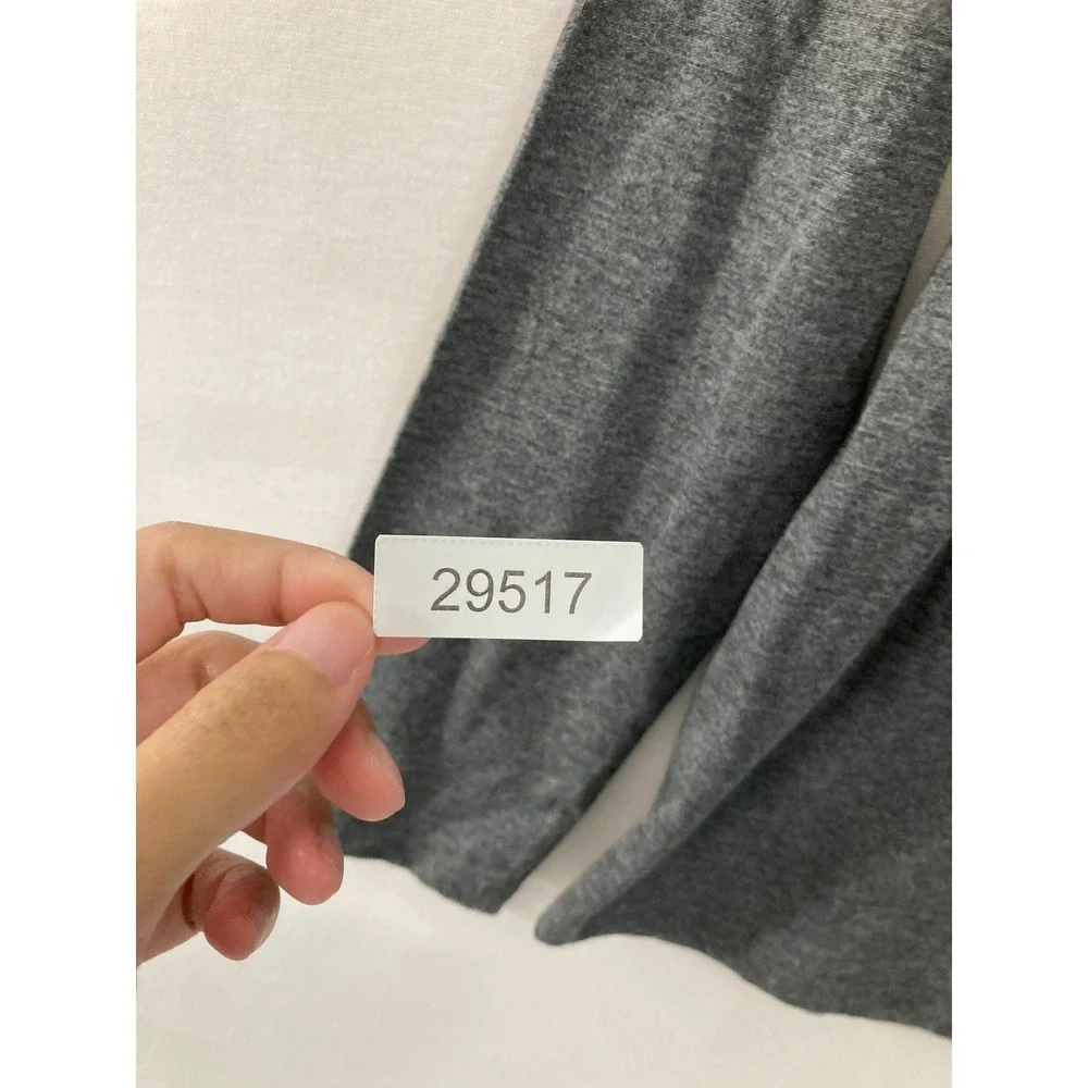 New Talbots Mock Neck‎ Top Large Gray Long Sleeve Cotton Blend Minimalist